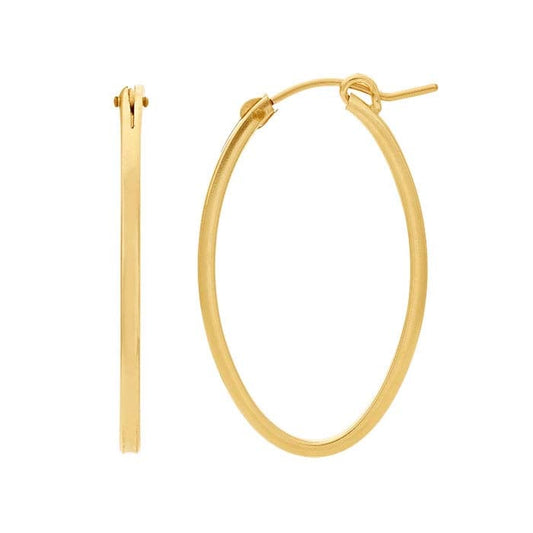 14/20 Yellow Gold-Filled Oval Hoop Earring