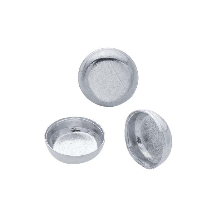 Impostazione a coppa con castone rotondo da 3 mm in oro bianco 14K