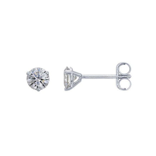 14K White Gold Lab-Grown Diamond-Set Earring
