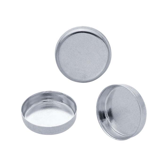 14K White Gold 8mm Round Bezel Cup Setting