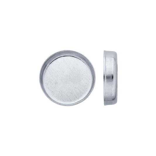 Impostazione a coppa con castone rotondo da 8 mm in oro bianco 14K