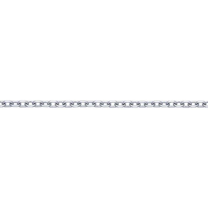 14K White Gold Diamond-Cut Cable Chain