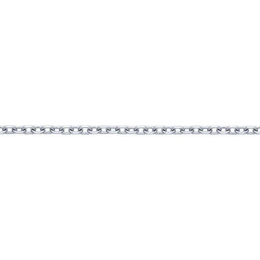 14K White Gold Diamond-Cut Cable Chain