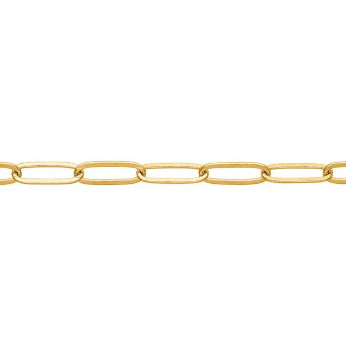 10K Yellow Gold Flat Elongated Oval Cable Chain