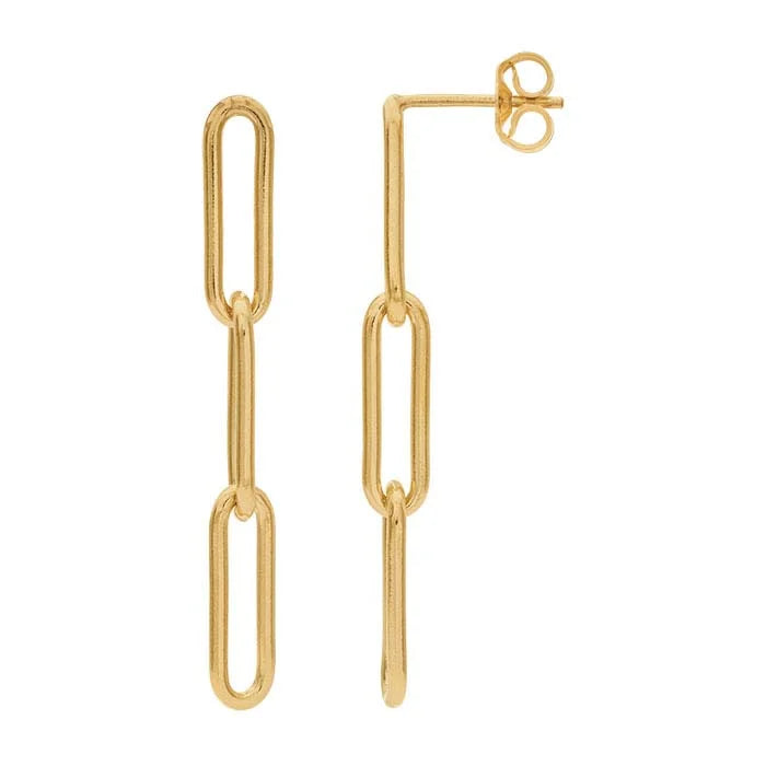 Three-Link Paperclip Post Earrings