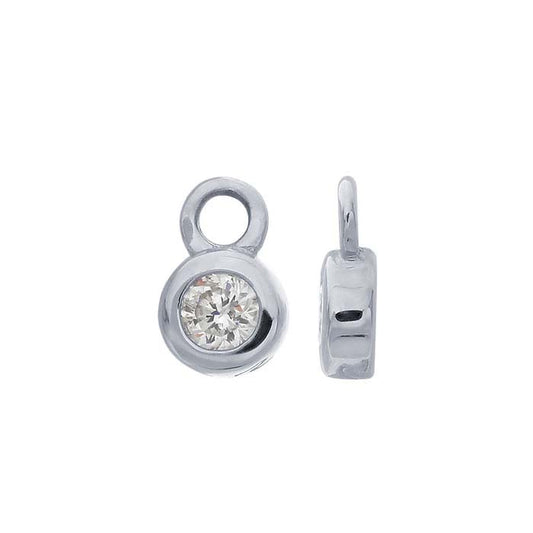 Ciondolo in Oro Bianco 14K con Diamanti Impostati