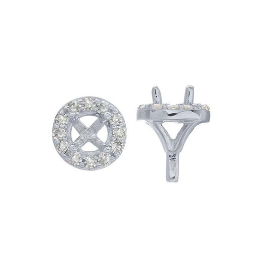 Round Semi-Mount Halo 4-Prong Settings with Peg