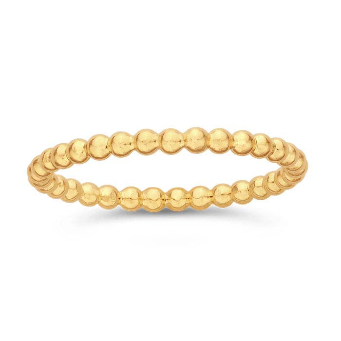 14K Yellow Gold Beaded Ring