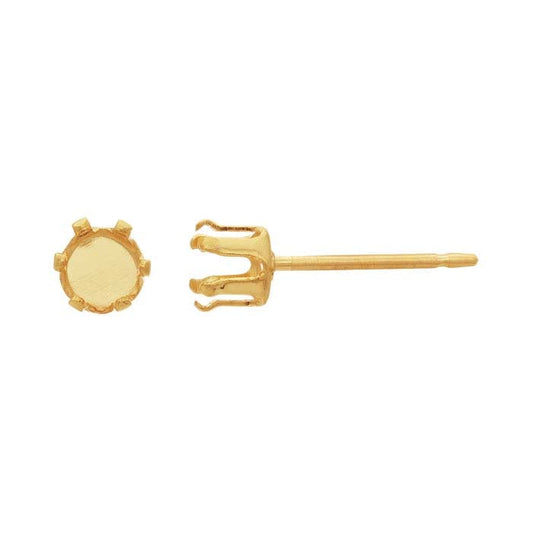 14/20 Yellow Gold-Filled Round Snap-Set™ Post Earring Mounting
