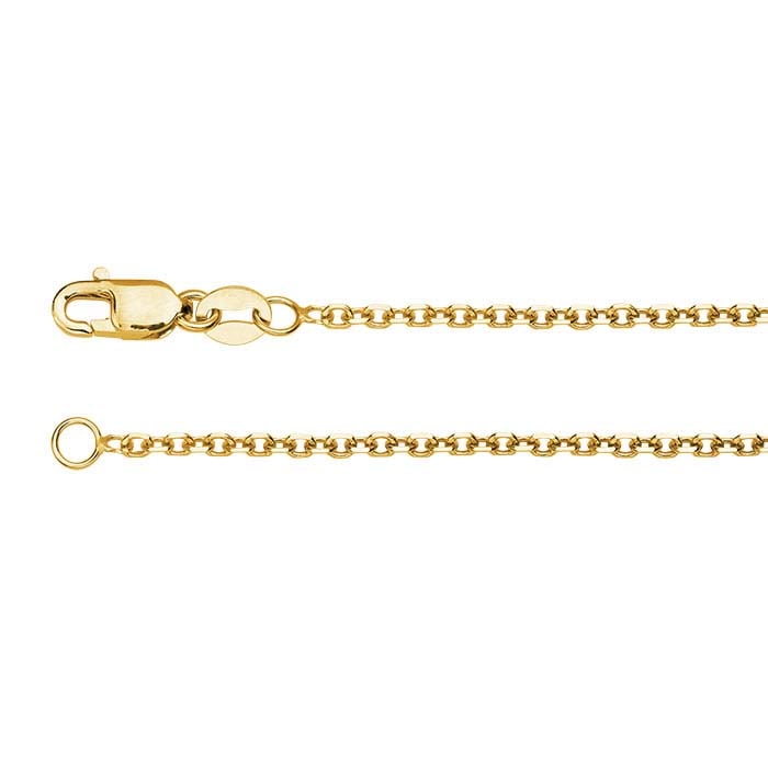 18K Yellow Gold Diamond-Cut Cable Chain