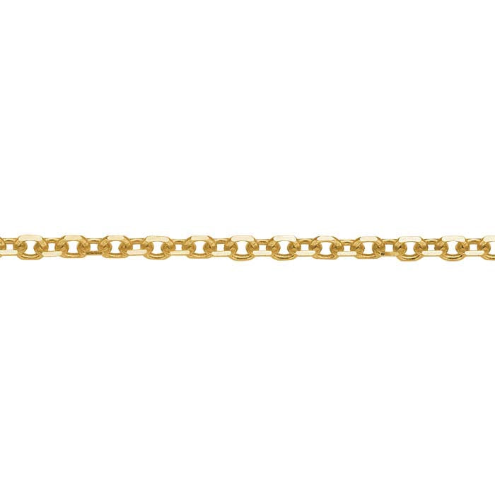18K Yellow Gold Diamond-Cut Cable Chain