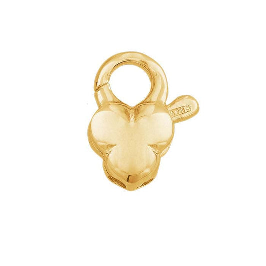 14K Yellow Gold Clover Leaf Lobster Clasp