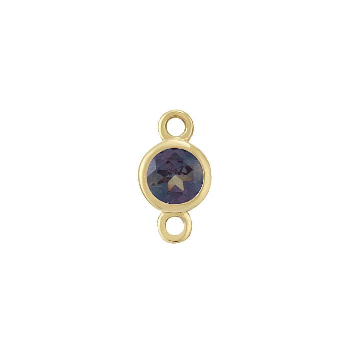 14K Yellow Gold Birthstone-Set Link Component
