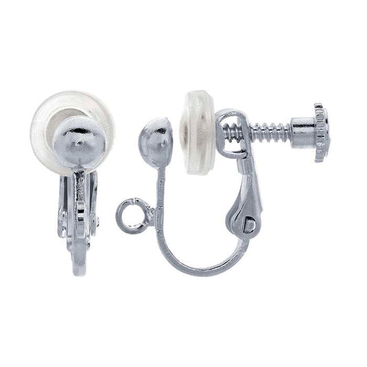 Латунные серьги с половинчатым шаром, серебряным покрытием, винтовой застежкой, подушечкой и открытым кольцом