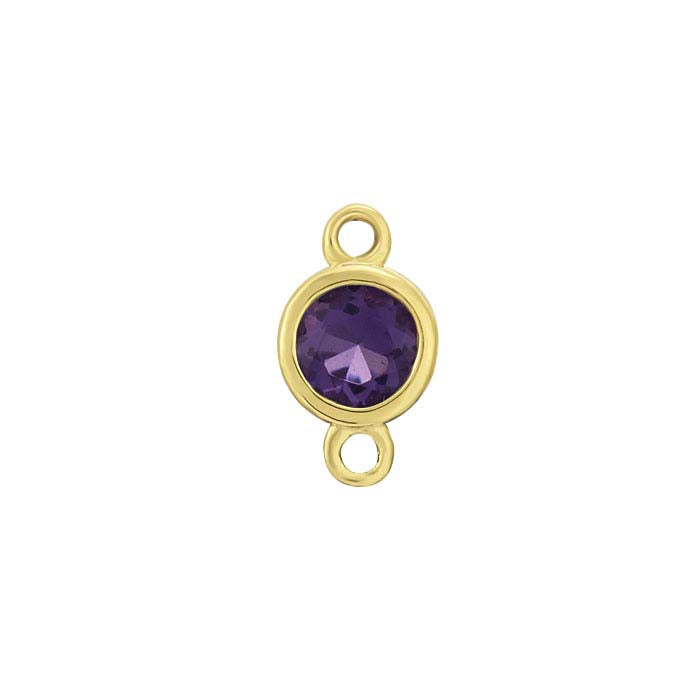 14K Yellow Gold Birthstone-Set Link Component
