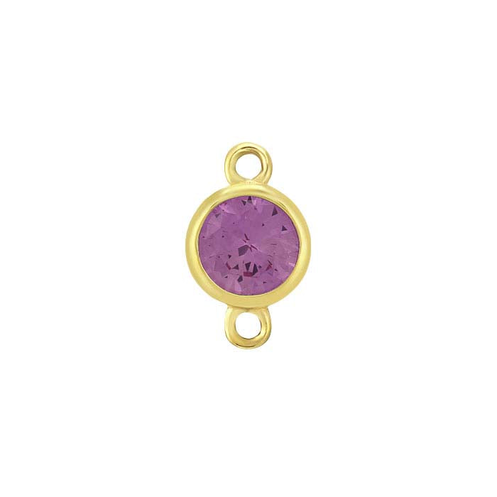 14K Yellow Gold Birthstone-Set Link Component