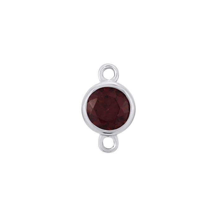 14K White Gold Birthstone-Set Link Component