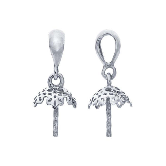 14 Karat Weißgold Perlenkomponentenmontage