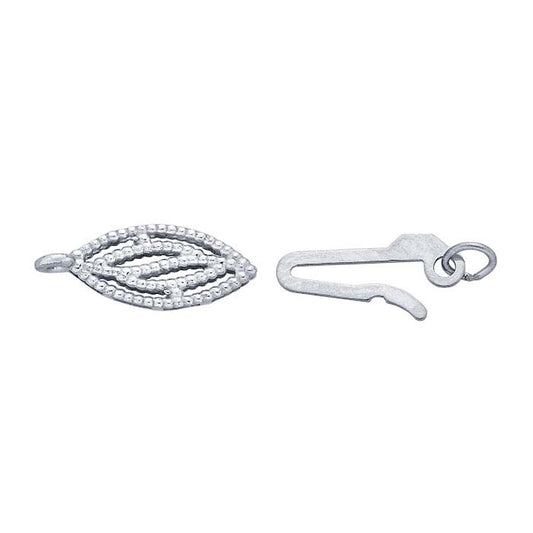 14K White Gold Marquise Filigree Safety Clasp