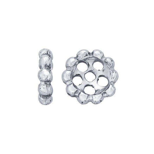 14K White Gold Beaded Spacer Bead