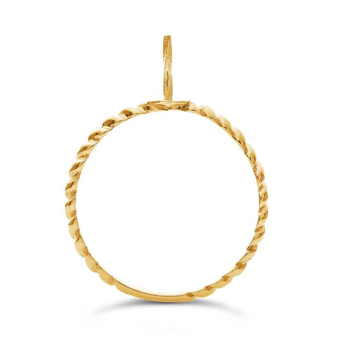 14K黄色黄金扭转带珍珠戒指镶嵌