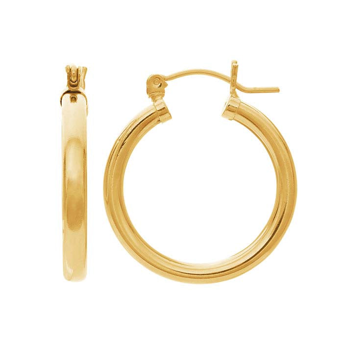 14/20 Yellow Gold-Filled Tubing Hoop Earrings