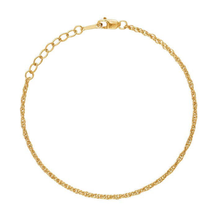 14/20 पीले सोने से भरा 1.8 मिमी सिंगापुर चेन कंगन