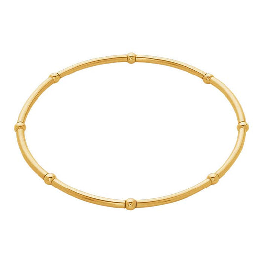 14/20 Yellow Gold-Filled Tube & Bead Stretch Bangle Bracelet