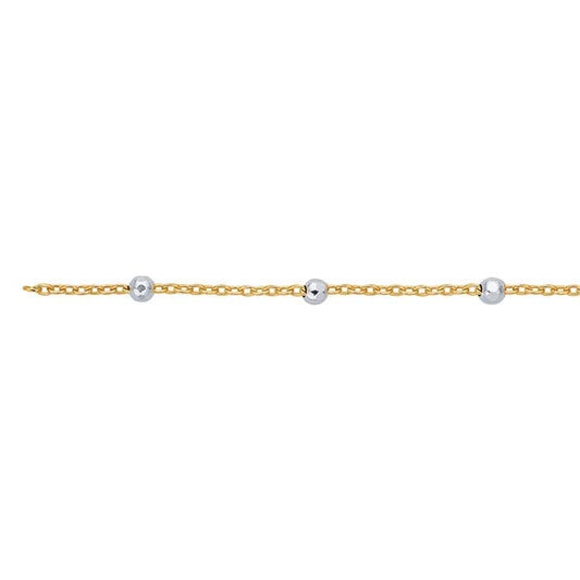 14/20 Yellow Gold-Filled Cable Chain with Beads