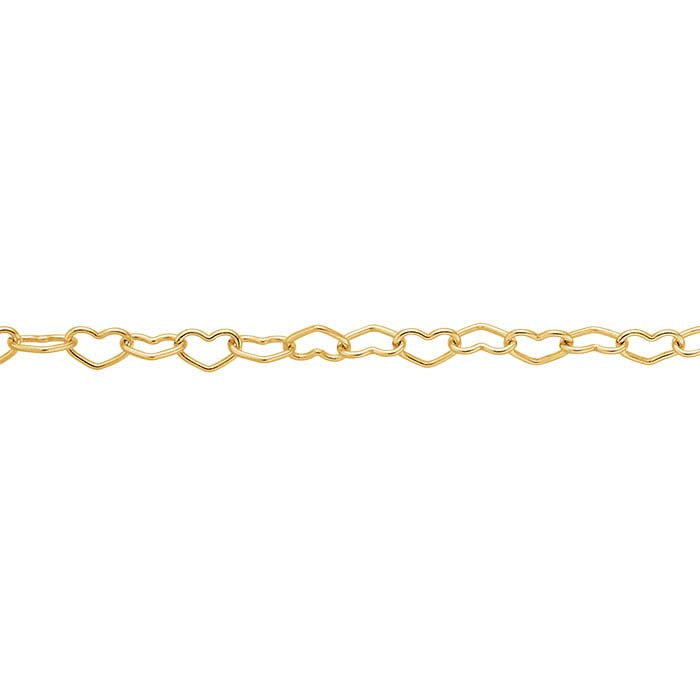 14/20 Yellow Gold-Filled Heart Link Cable Chain
