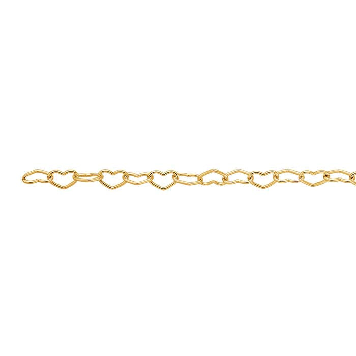 14/20 Yellow Gold-Filled Heart Link Cable Chain