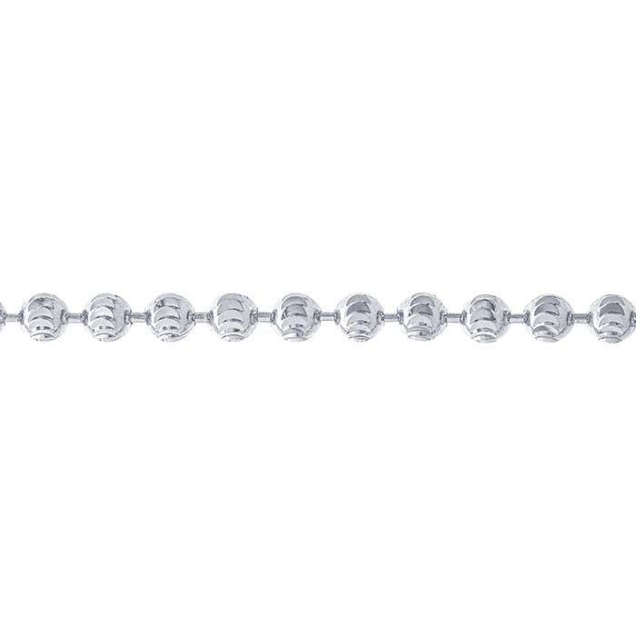 14K White Gold Moon-Cut Bead Chain