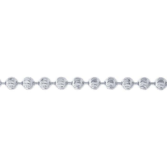 14K White Gold Moon-Cut Bead Chain