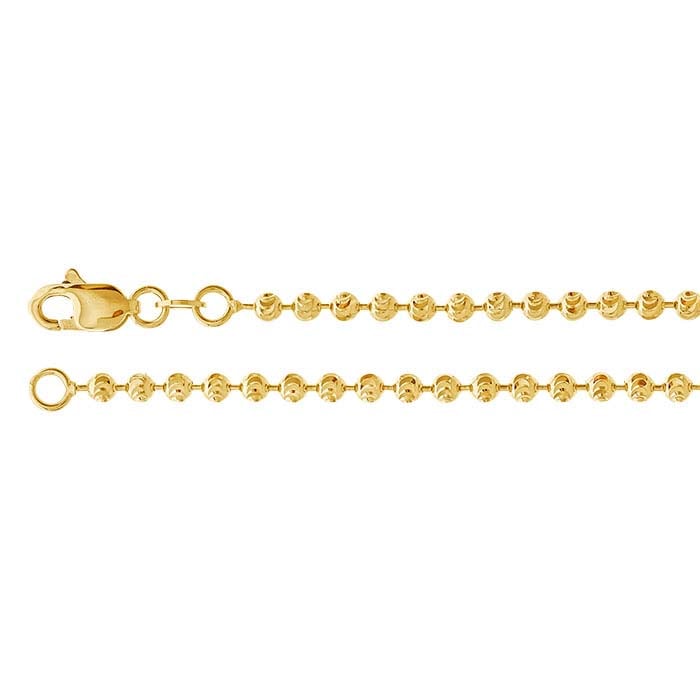 14K Yellow Gold Moon-Cut Bead Chain