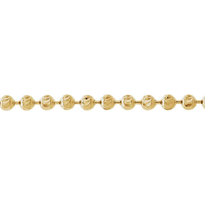 14K Yellow Gold Moon-Cut Bead Chain