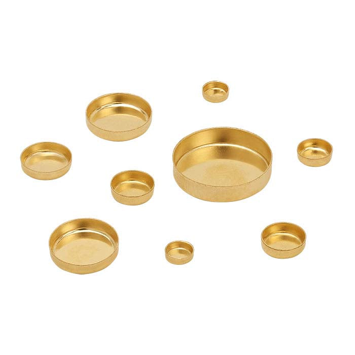 14K Yellow Gold Round Bezel Cup Setting