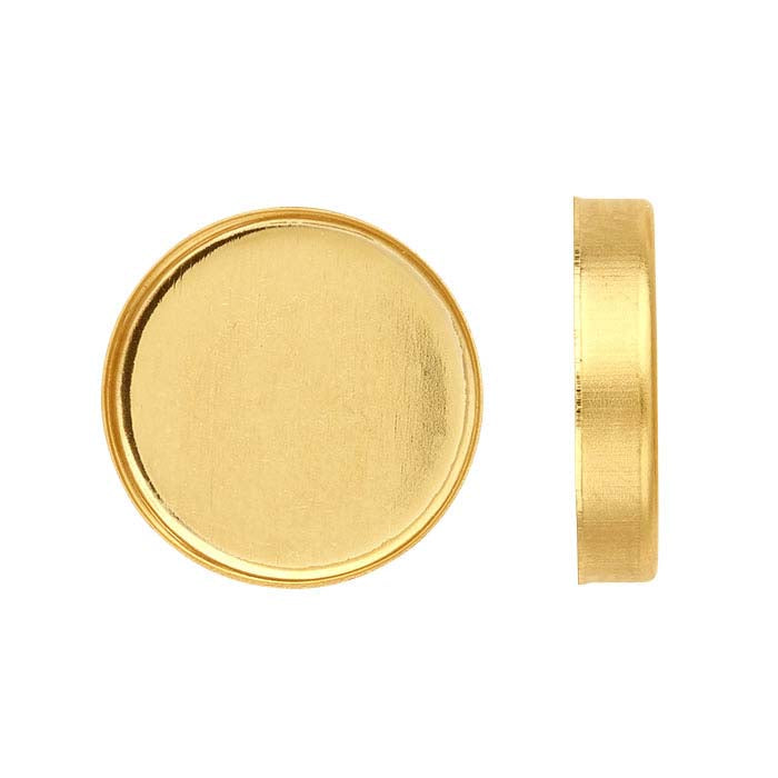 14K Yellow Gold Round Bezel Cup Setting