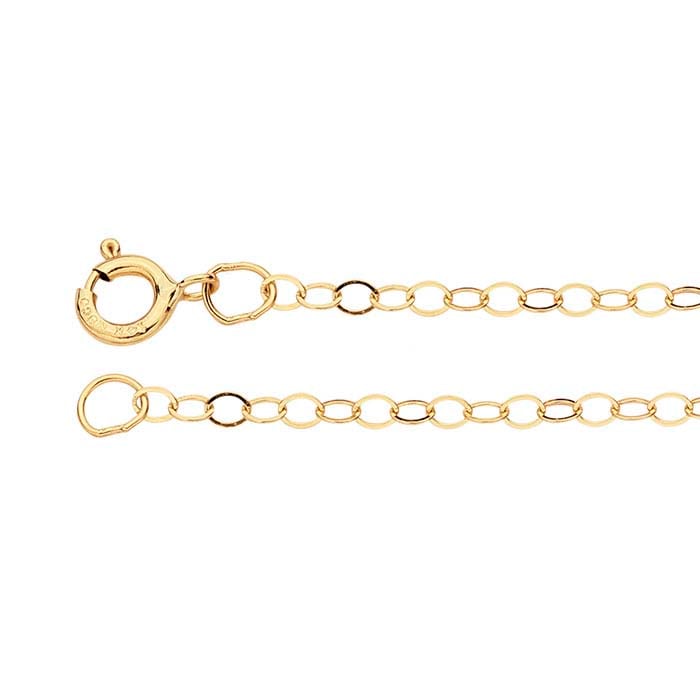 14K Yellow Gold Flat Oval Cable Chain