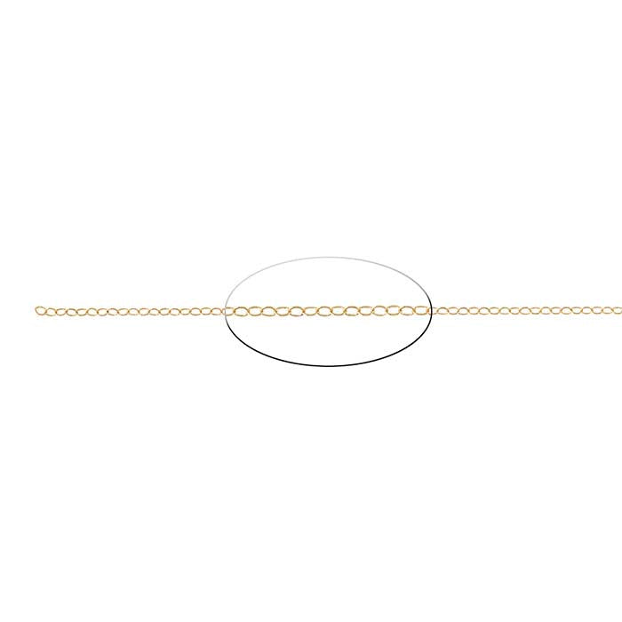 14K Yellow Gold Flat Oval Cable Chain