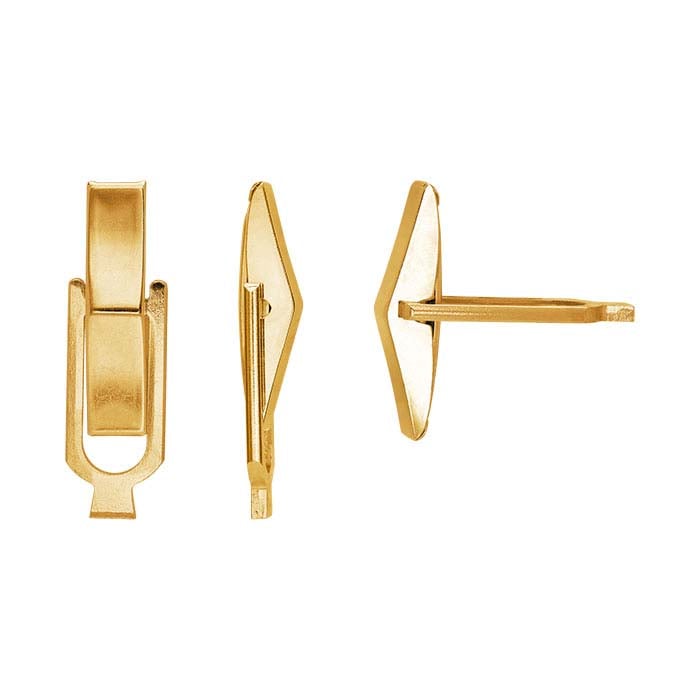 14K Yellow Gold Hinged One-Piece Cuff Link Back – Amadesa