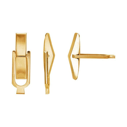 14K Yellow Gold Hinged One-Piece Cuff Link Back