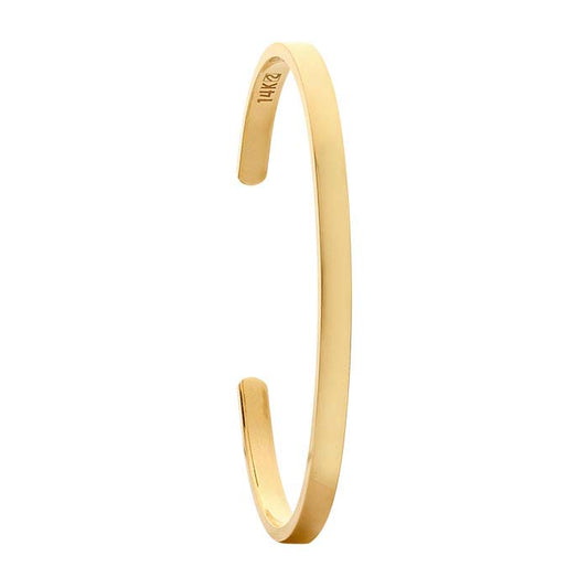 Pulsera rígida plana de oro amarillo 14K