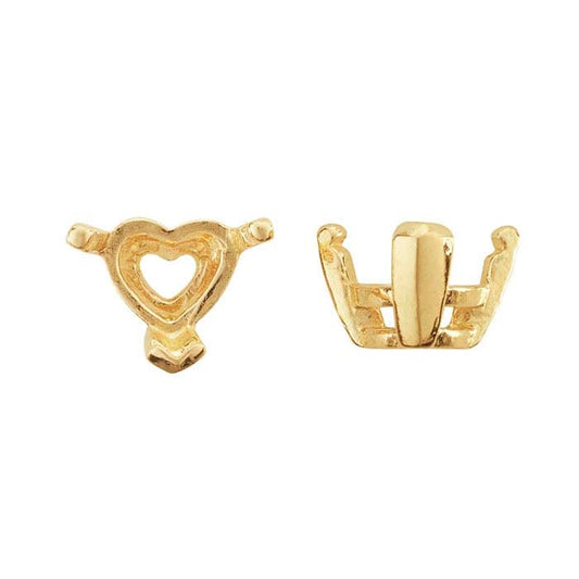 14K 黄色黄金 6mm 心形 预切槽 Legendary™ 三爪镶嵌