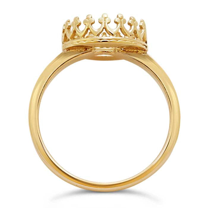 14K Yellow Gold Gallery Wire Round Cabochon Ring Mounting