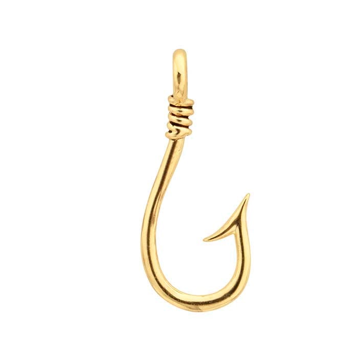 14K Yellow Gold Fish Hook Component