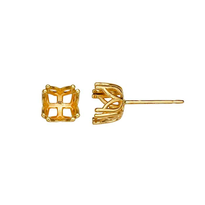 Round Pre-Notched Post Earring Mounting