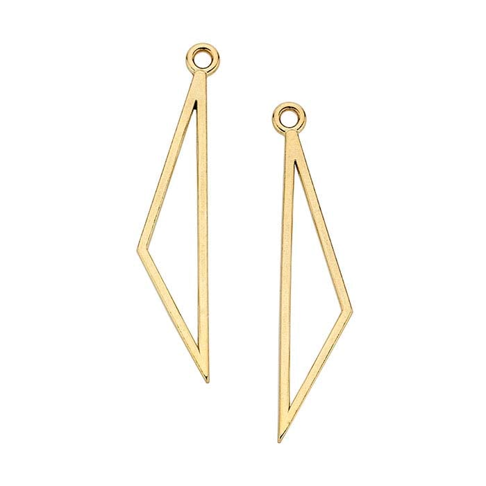 14K Yellow Gold Triangle Component Set