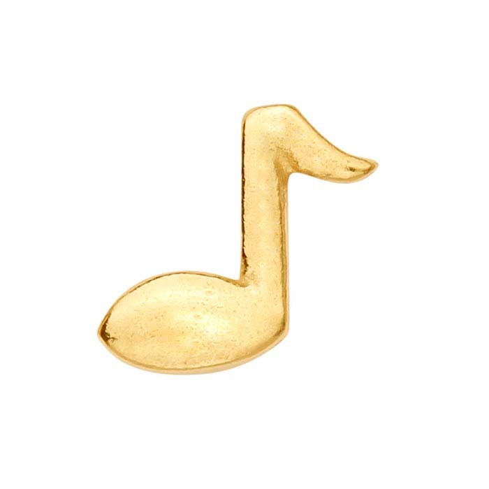 Στοιχείο Μουσικής Νότας από 14Κ Κίτρινο Χρυσό για Κρεμαστά Κολιέ με Πλωτό Γυαλί