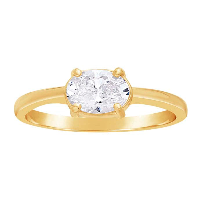 14K Yellow Gold Oval Ring Mounting