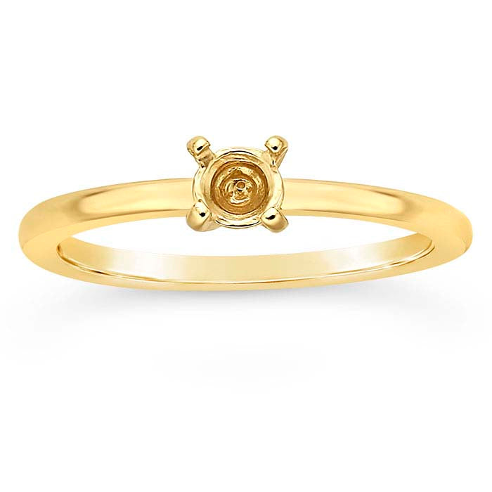 14K Yellow Gold Round Ring Mounting